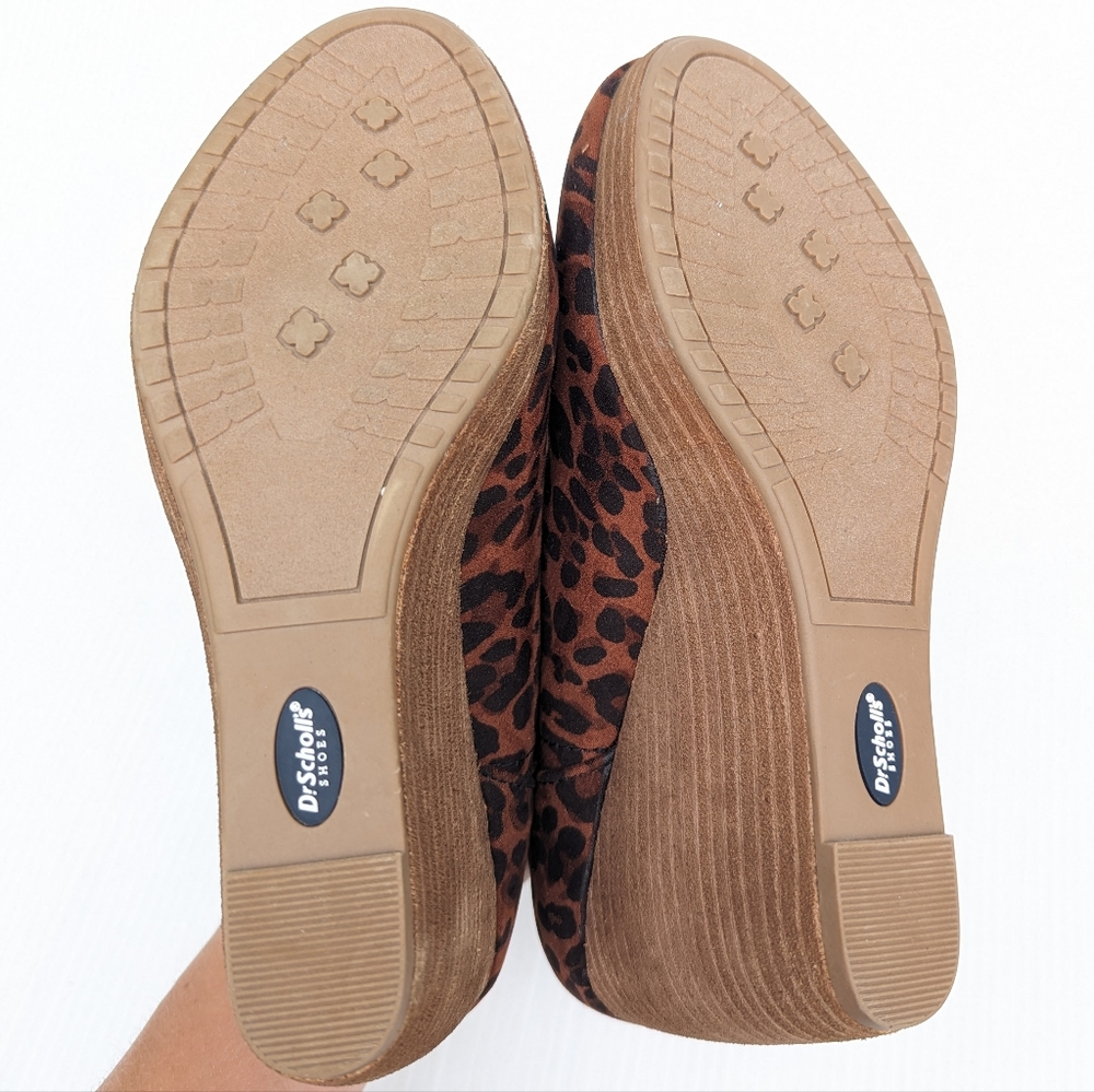 DR SCHOLL'S Harlow brown leopard wedge ankle booties - Picture 6 of 12